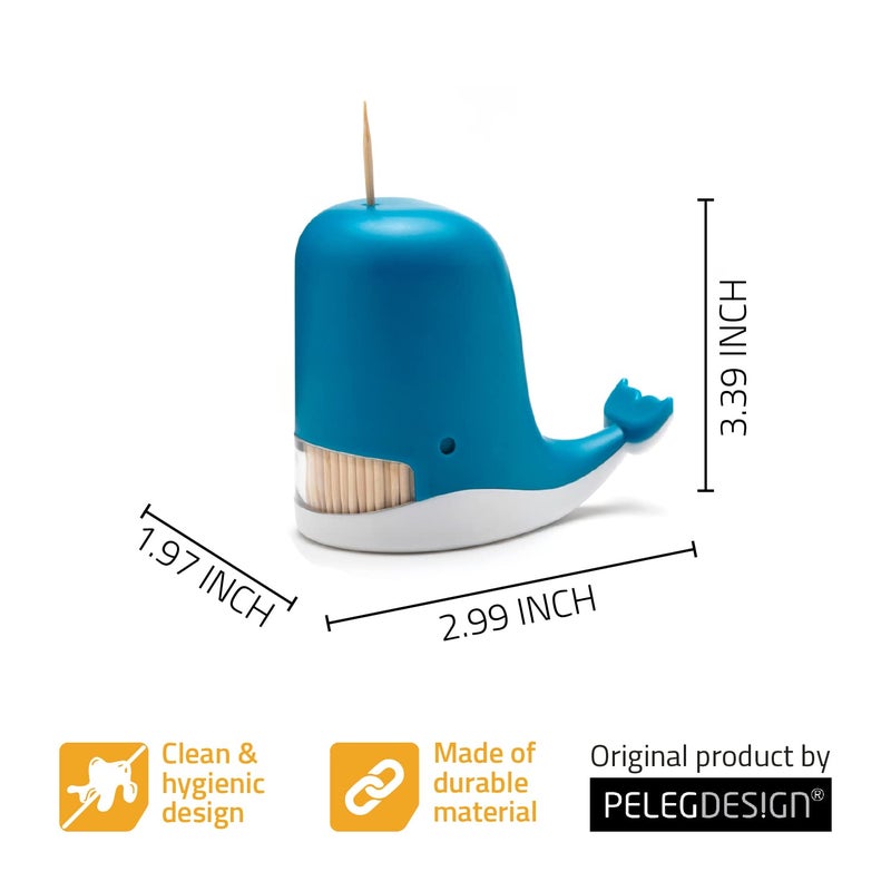 PELEG DESIGN Jonah Toothpick Holder - Cute Whale Toothpick Dispenser - Fun and Decorative Plastic Toothpick Holder for Easy Access During Meals or Gatherings - Image 5